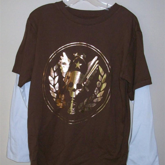 BOYS GOLD SKULL SHIRT SWEET POTATOES SPUDZ  *NWT* - Picture 1 of 1